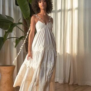 BLACK Sachin & Babi 
Pippa Lace Trim Tiered Maxi Dress
Sz 14 NWT